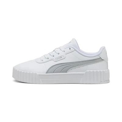 Puma Womens Carina 3.0 Court Trainers White/Silver