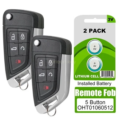 2 модернизированных брелока дистанционного открывания дверей ключей 5 кнопок для Chevrolet Buick OHT01060512 - Изображение 1 из 4