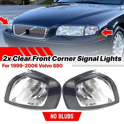 2X Front Turn Signal White Indicator Front Left Right Fits Volvo S80 1999-2006 - Image 1 of 4