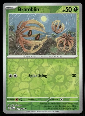 Bramblin 020/162 Common Reverse Holo NM Pokemon SV05: Temporal Forces - Image 1 of 2