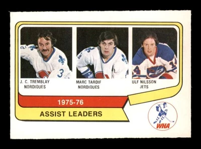 1976 O-Pee-Chee WHA #2 J.C. Tremblay/Marc Tardif/Ulf Nilsson League Leader NM+ X - Image 1 of 3