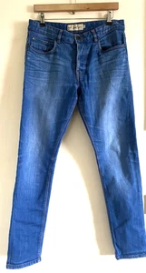 Next Herren Skinny Blue Denim Jeans Knopfleiste W32 L31 - Bild 1 von 6
