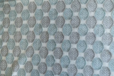 Designer Carole fabrics Excess Energy Spa embroidered Fabric remnant 25" - Image 1 of 4