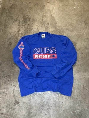 Camiseta Nike Y2K Vintage Chicago Cubs MLB Manga Larga Grande Foto 1 de 4