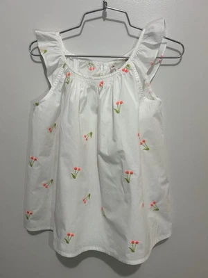 Bonpoint Girls Size 10 White Natural Genia Cherries Print Blouse Originally $235 - Image 1 of 4
