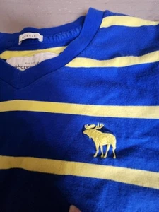 Abercrombie Youth Muscle T-shirt size XXL Short sleeve Blue WEAR SMALL #2 - Picture 1 of 10