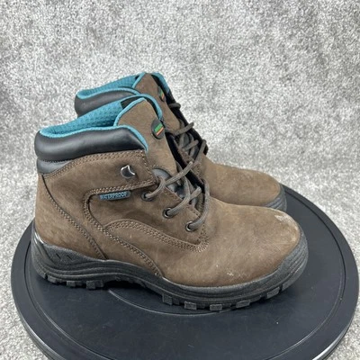 Botas Hytest para mujer talla 9,5 anchas ámbar fijación directa puntera de acero trabajo impermeables Foto 1 de 4