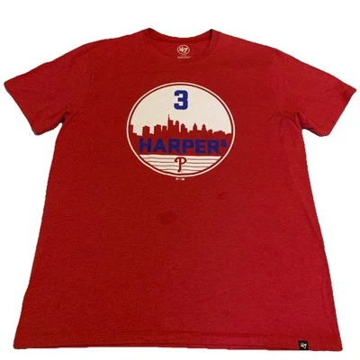 Camiseta Bryce Harper Philadelphia Phillies para hombre marca '47 XL roja Foto 1 de 4