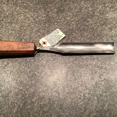 Antique 1   1/4” Shallow Flared Gouge By I & H Sorby. - Image 1 of 4