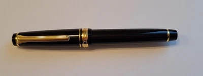 Sailor Professional Gear Slim Black Gold Trim Fine 14K Fountain Pen - Image 1 of 4