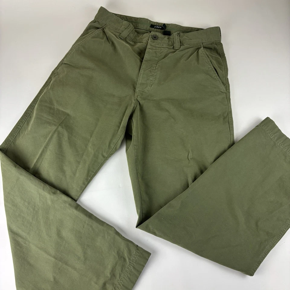 J Crew Men’s 30x30 Officer's Chinos  Green Pants Trousers Khakis Button Fly - Image 1 of 4