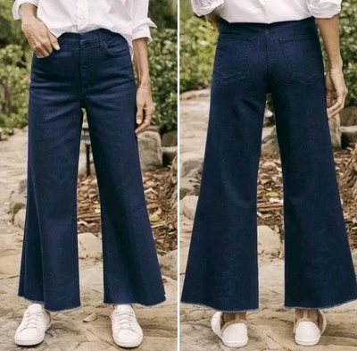 FRANK & EILEEN Galway Gaucho Jean In 2008 Rinse Dark Blue Wash High Rise Size 29 - Image 1 of 4