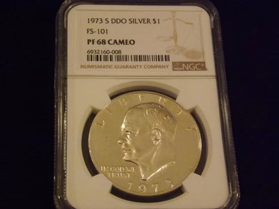 1973-S  $1                  Eisenhower     DDO           NGC  PF 68 - Image 1 of 2
