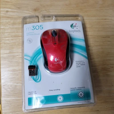 Logitech M305 Wireless Mouse Fantasy Collection Ergonomic New/ Sealed Red - Image 1 of 4