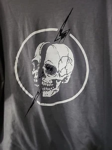 New Shok Skull Lightning bolt Men T-Shirt Streetwear Grunge Excellent B7 Medium  - Picture 1 of 5