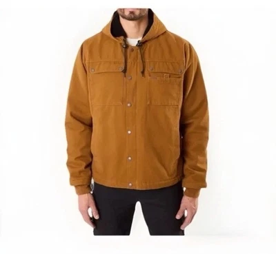 Smith Workwear Duck Canvas Jacket Hooded Lined Brown Men's Size L - Image 1 of 4