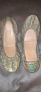 Tieks by Gavrieli Ballet Flats Copper Green Colored Snakeskin Print Leather 6 - Picture 1 of 8