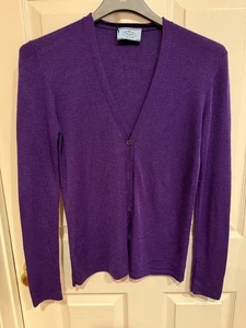 Prada Sweater Women’s Size 42 Italy Knit V-Neck Cardigan L/S CASHMERE SOLD AS I - Picture 1 of 7