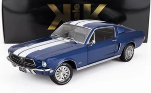KK-Scale 1/12 Ford USA Mustang GT Fastback Coupe 1968 Blue White KKDC120224 - Picture 1 of 11