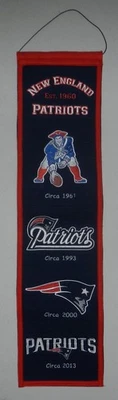 New England Patriots Football Logo Team Heritage Felt Banner Pennant Wall Decor - Image 1 of 4