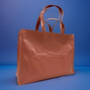 AUTÉNTICO NUEVO CON ETIQUETAS Bolso de Hombro Acne Studios Logo X-Grande Asas Superiores en Rosa Salmón - Imagen 1 de 18
