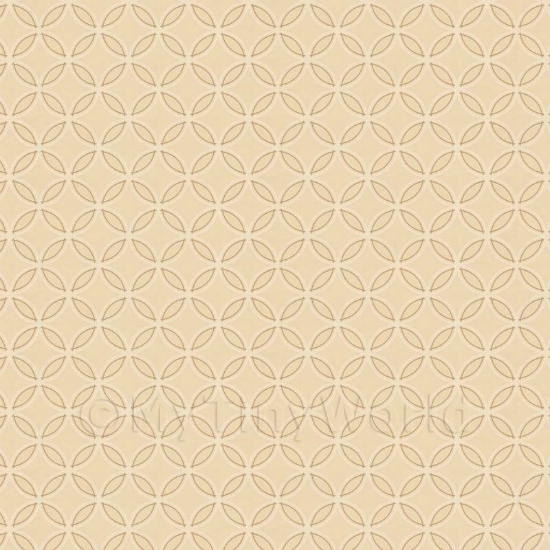 Miniatura per Casa Delle Bambole Stilizzato Circles Su Beige Carta da Parati - Immagine 1 di 4