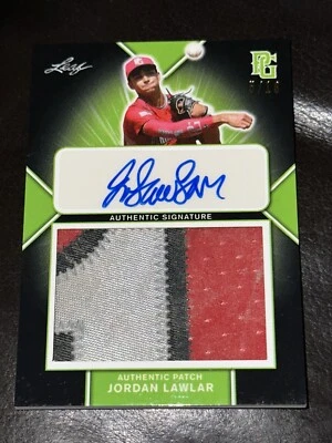JORDAN LAWLAR 2020 LEAF PERFECT GAME AUTOGRAPH PATCH #5/16 DIAMONDBACKS - Image 1 of 4