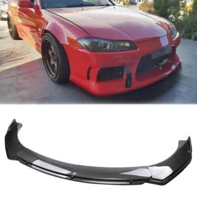 For Nissan 200SX S15 240SX Carbon Fiber Style Front Bumper Lip Spoiler Splitter - Imagem 1 de 4