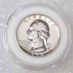 1958 & 1960 Washington Quarter Gem Proof lot of 2 coins, Airtight Caps #F671/90 - Picture 1 of 8