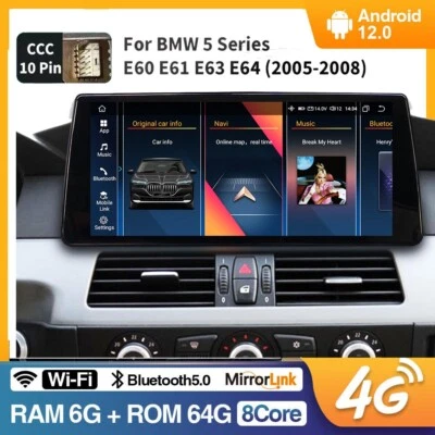 4G LTE Android 12 8-Core Car GPS Stereo Navi 64GB DSP For BMW X5 E70 X6 E71 CCC — 第 1/4 张图片