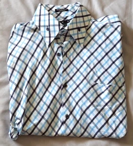 NEWGEN Men’s Dress Shirt – Blue and White and Black – Size 2XL – Previously Own - Bild 1 von 6