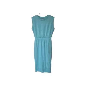 Athleta Turquoise Modal Blue Sleeveless Santorini Cinch Midi Dress Soft Teal - Picture 1 of 2