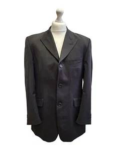 C786 MENS JEFF BANKS STVDIO BLACK STRIPED WOOL SUIT BLAZER JACKET UK M EU 50 - Picture 1 of 6