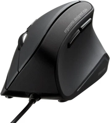 Sanwa Supply Ergonomic Mouse, Quiet, Wired, Tendonitis Prevention, MA-ERG9N - Image 1 of 4