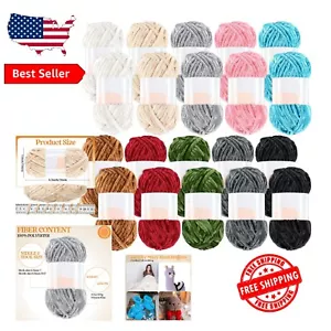 Luxurious Velvet Blanket Yarn - 20 Skeins, Perfect for Crocheting and Knitting - Picture 1 of 8