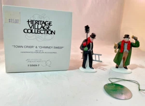 Juego de 2 #5569-7 DE COLECCIÓN.Department 56 Heritage "TOWN CRIER & CHIMNEY SWEEP" NUEVO EN CAJA - Imagen 1 de 6
