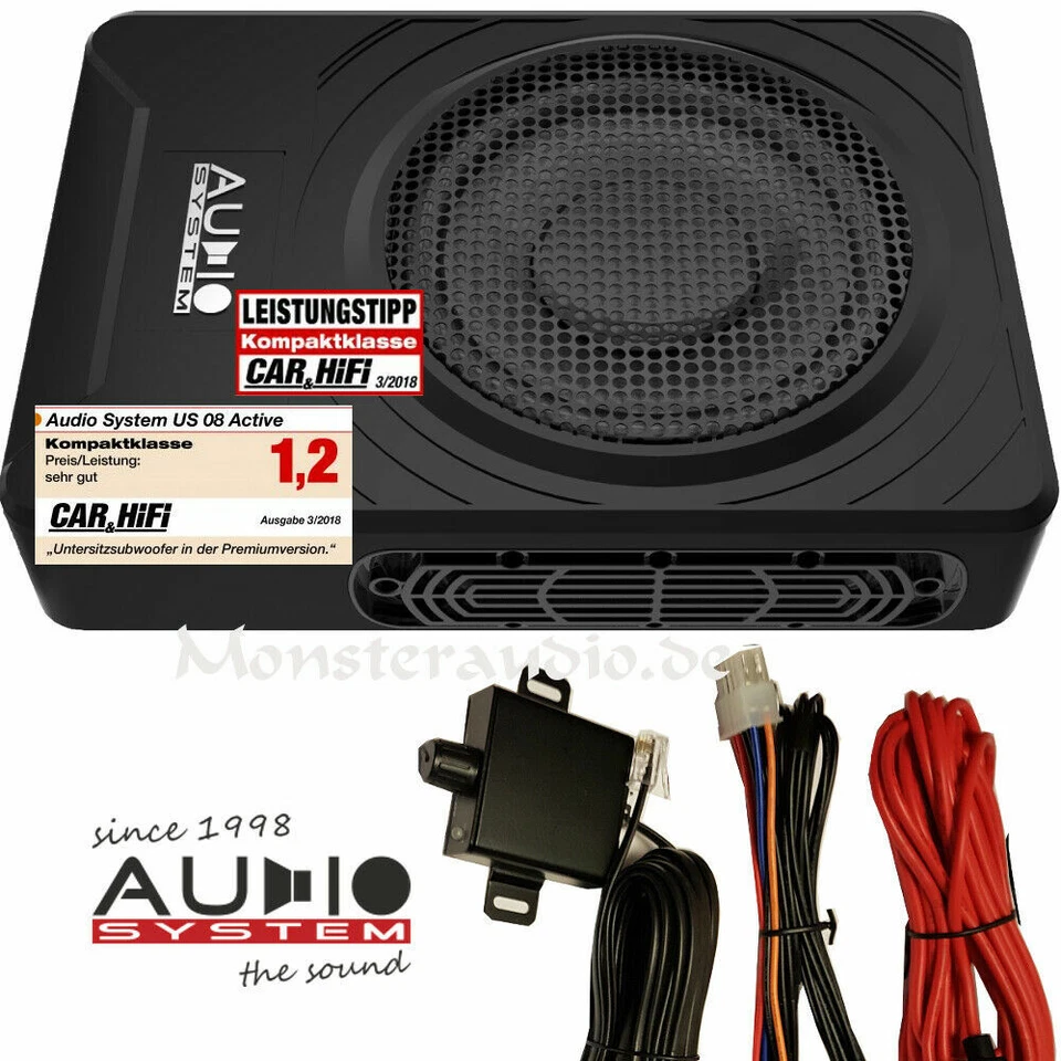 Audio System US08 24V 250 Watt LKW Bus Untersitz-Aktiv-Subwoofer Verstärker - Bild 1 von 3