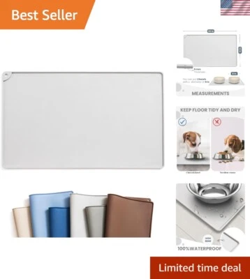Pet Feeding Mat Absorbent Dog Food Mat No Stains Waterproof Dog Mat for Food and - Image 1 of 4