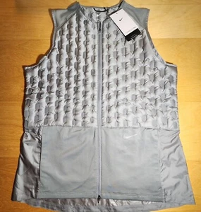 Women Sz L - Nike Therma-Fit ADV Down Fill Gray Running Vest Particle DD6063-073 - Picture 1 of 8