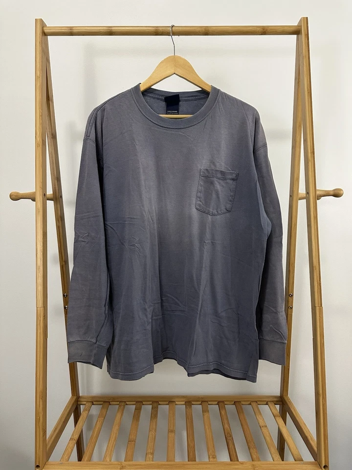 VTG Gradient Sun Faded Worn WIP Work Pocket LS Workwear T-Shirt Oversized L - Image 1 of 4