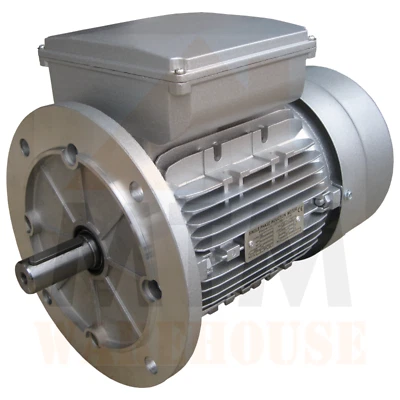 Single Phase Electric Motor 240v 1.1 kW 1.5 HP 1400rpm 4 Pole IMB5 B5 Flange - image 1 of 4