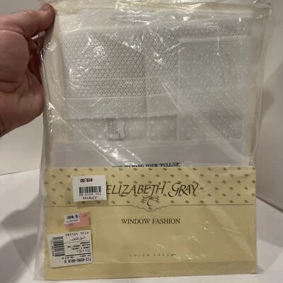 "Panel de ventana Elizabeth Gray J.C. Penney moda blanco fresco 27"" Z 42"" nuevo tono 45" Foto 1 de 4