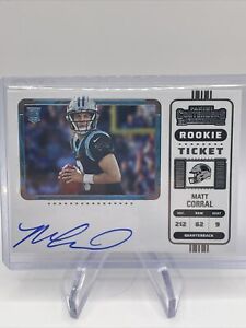 2022 Contenders #130 Matt Corral Rookie Ticket Variation On Card Auto Panthers