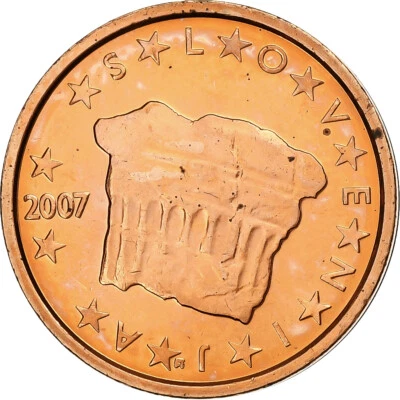 Slovénie, 2 Euro Cent, BU, 2007, Vantaa, Cuivre plaqué acier, FDC - Photo 1/2