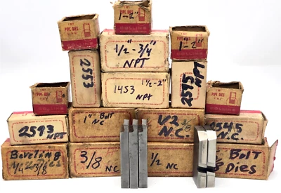 Lot of 18 Miscellaneous Collins Brand Pipe Beveling & Bolt Die Sets Vintage - Image 1 of 4