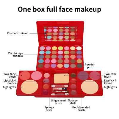 Multi Use All in One Gift Box Makeup Kit Full Sets Women Face Eye Shadow Primer - Image 1 of 4