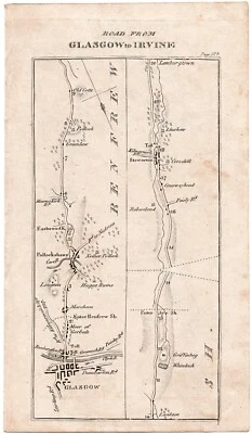 Taylor Skinner Scotland Map 129 Glasgow Stewarton Irvine Ayr Tarbolton Mauchline Foto 1 de 3