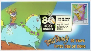 20-209, 2020, SC 5498, Bugs Bunny, First Day Cover, Digital Color Postmark, 80th - Picture 1 of 1
