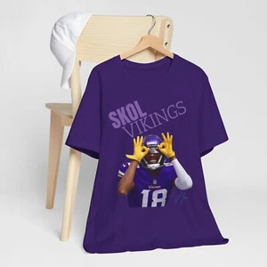 Minnesota Vikings SKOL Fan Favorite Justin Jefferson NFL Sports Unisex T-Shirt - Picture 1 of 9