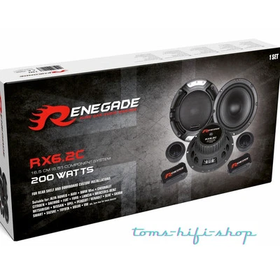Renegade RX6.2C 200 Watt PKW Lautsprecher Set Auto Boxen 165mm Kicker Hochtöner - Bild 1 von 4